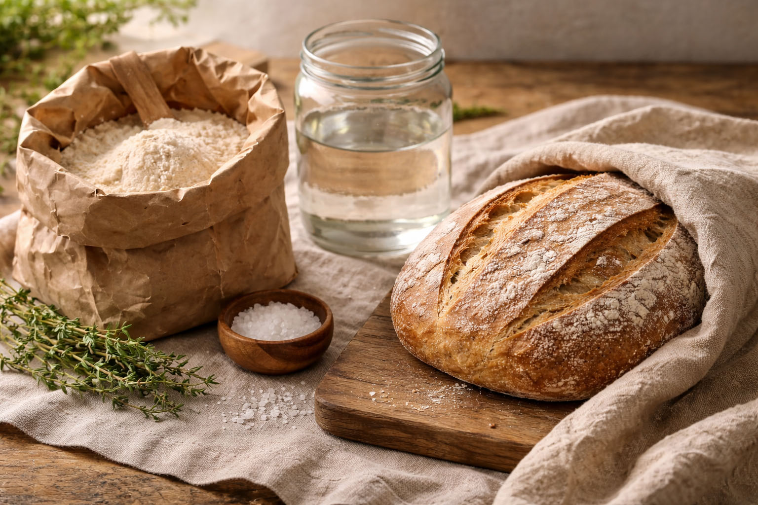 Grundlagen des Brotbackens: Bio Mehl und Wasser